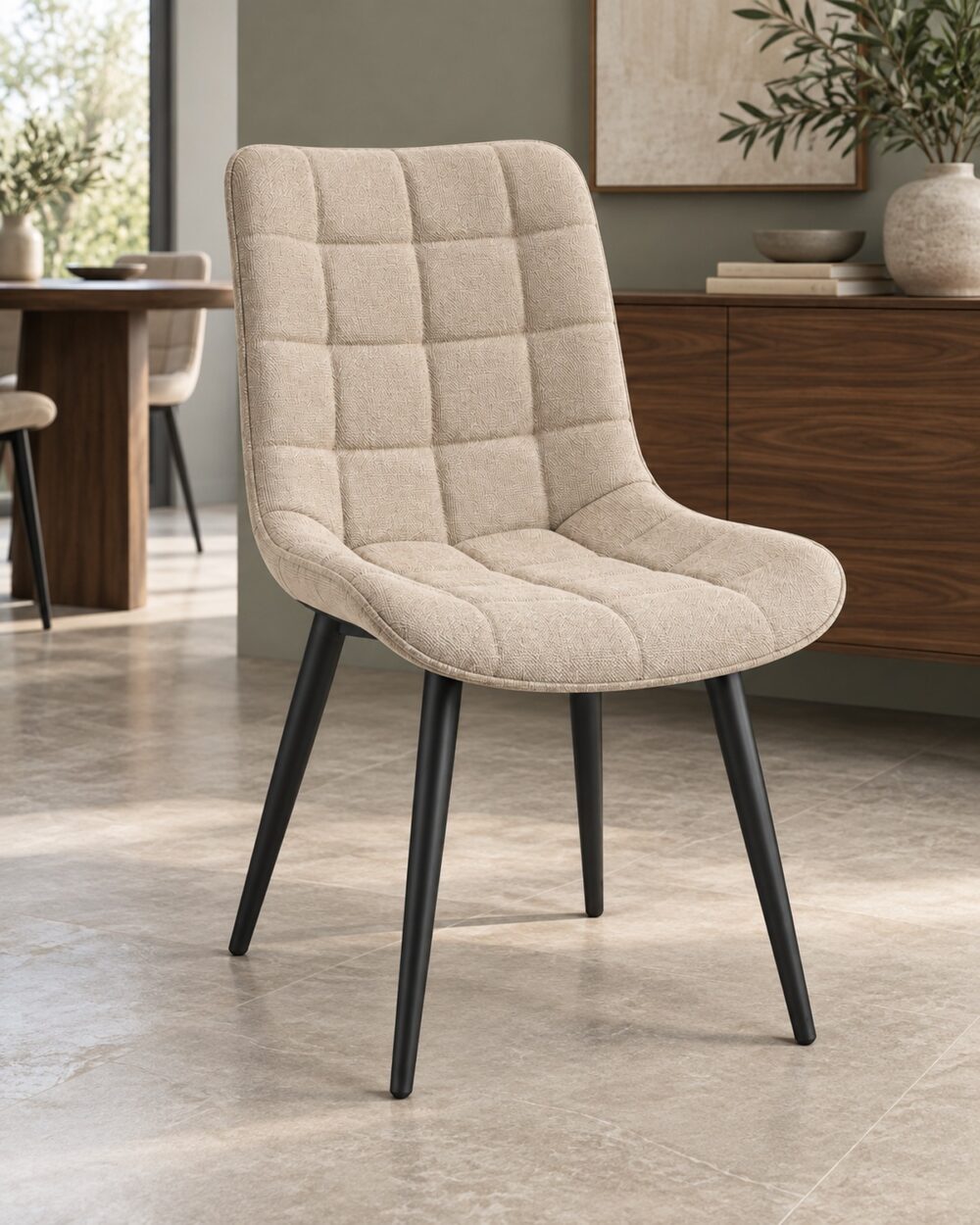 Sedia Firenze in tessuto beige