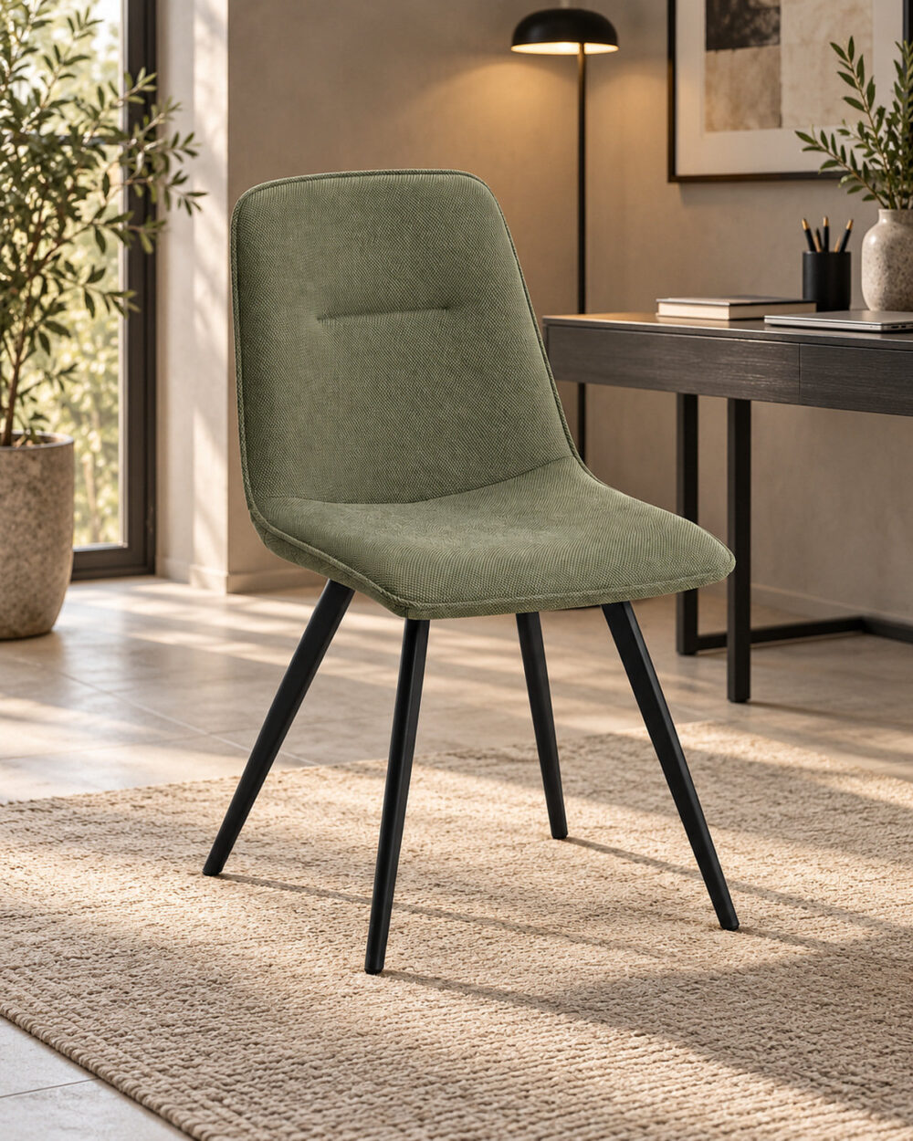 Sedia Carla in tessuto verde - immagine 3