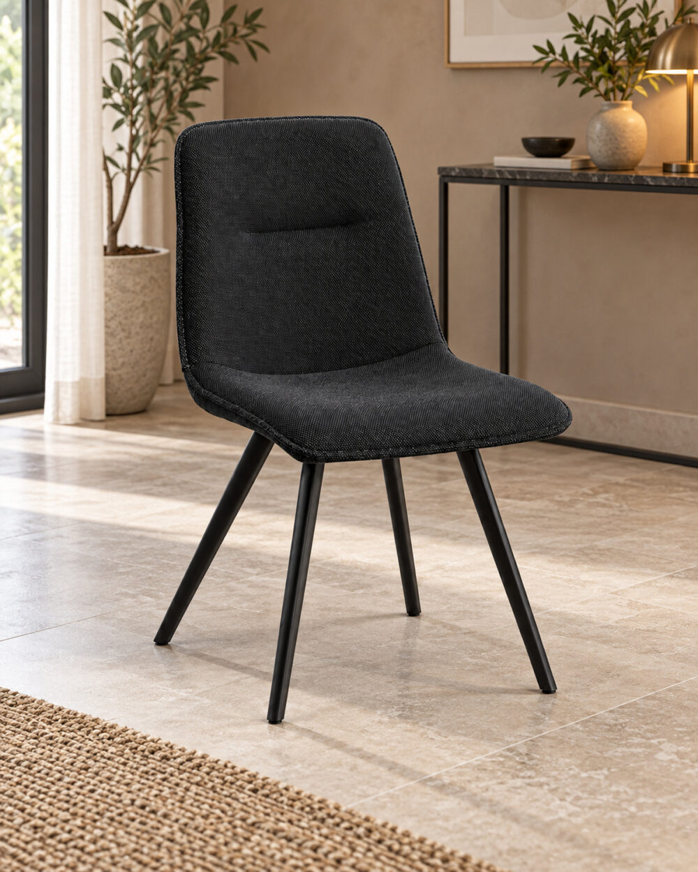Sedia Carla in tessuto nero - immagine 3