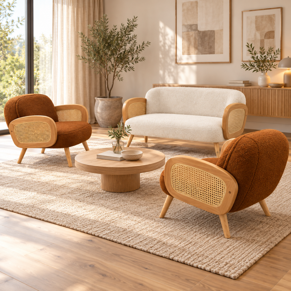 Set divano e due poltroncine cammello - immagine 3